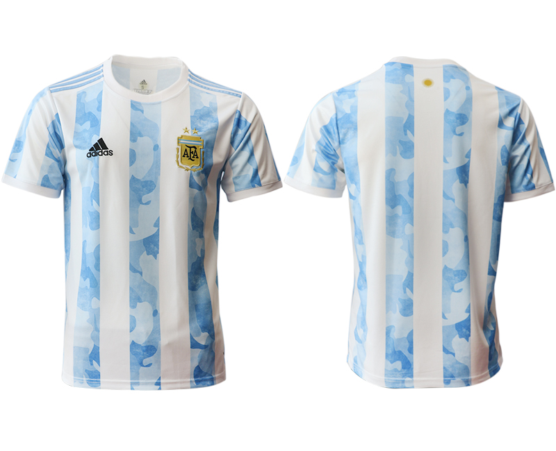 Men 2020-2021 Season National team Argentina home aaa version white Soccer Jersey1->customized soccer jersey->Custom Jersey